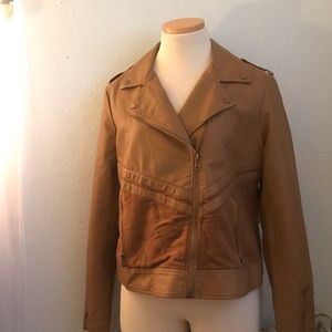 Faux swede and leather jacket